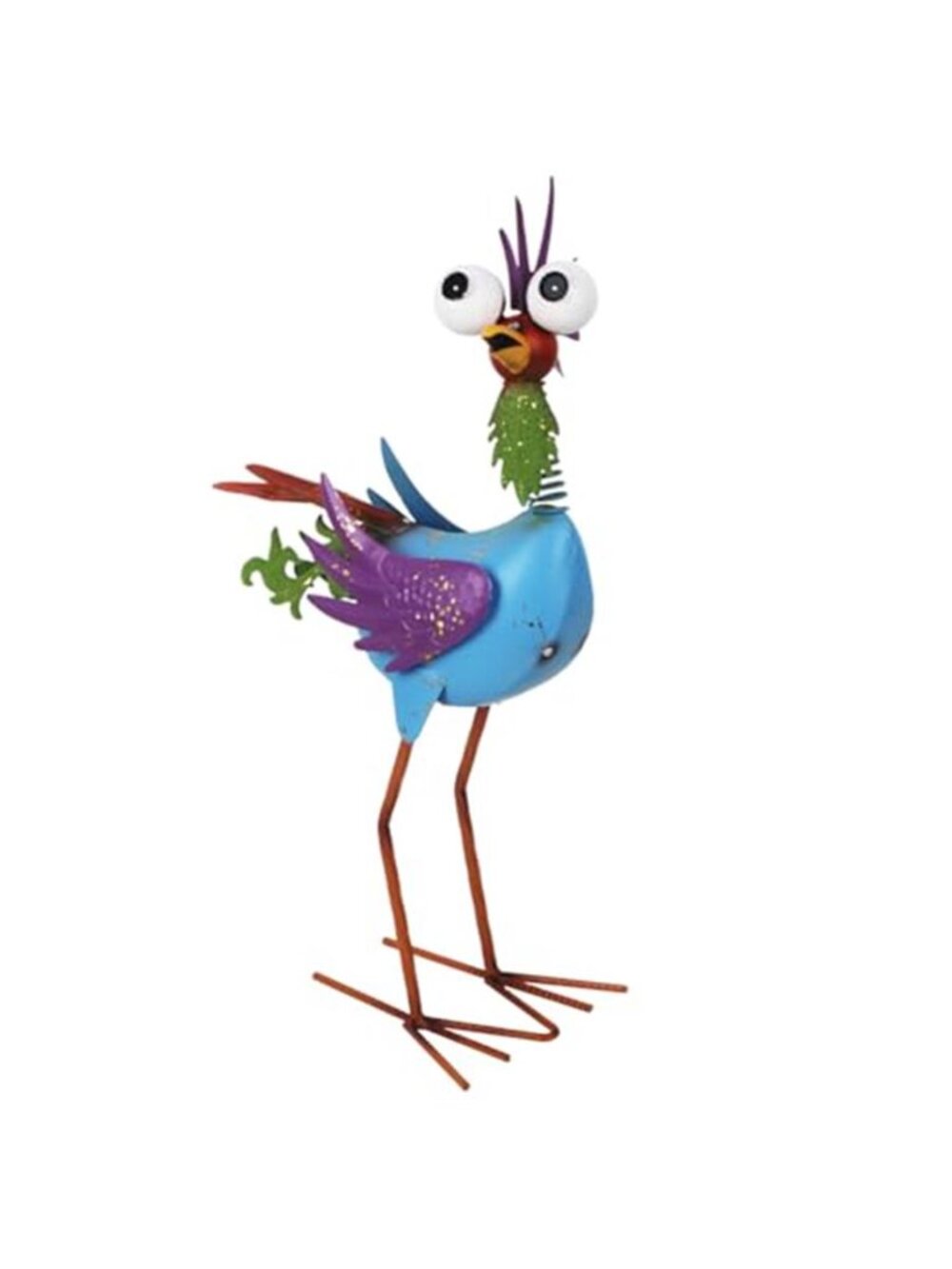 New Metal Wacky Rooster Garden Statue for Patio, Backyard, Lawn